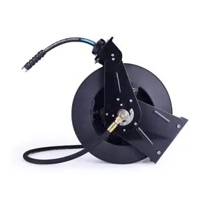Customizable OEM ABS Plastic Electric Auto Retractable Water Hose Reel With Cable Reel And LED Work Light