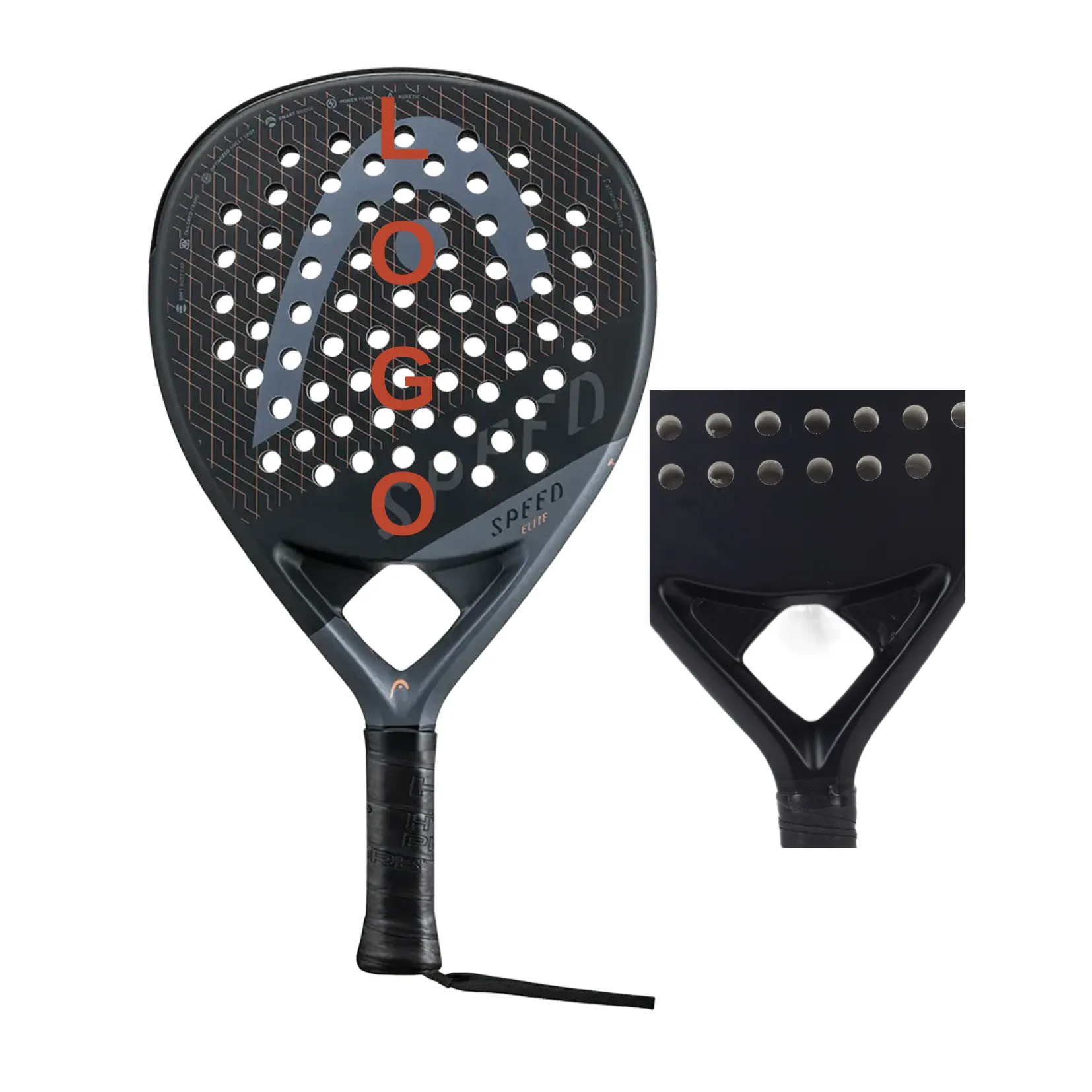 Top Gerangschikte Kwaliteit Oem Fabriek Direct Custom Merk Koolstofvezel 3K/12K/18K Padel Racket Tennis Racket