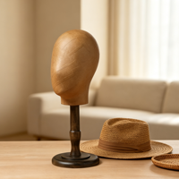 Présentoir Tête de Mannequin en Papier Kraft, Modèle de Tête en Pulpe de Papier pour Présentation de Chapeaux, Perruques et Bijoux, Vitrine de Magasin de Détail