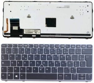 Clavier pour ordinateur portable <span class=keywords><strong>HP</strong></span> elitebook <span class=keywords><strong>820</strong></span> <span class=keywords><strong>G1</strong></span> <span class=keywords><strong>820</strong></span> G2, avec cadre noir, rétroéclairé, nouveauté - Product Image 3