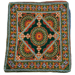 Coussins et housses de coussin ronds en jacquard brodés faits à la main, directement de l'usine, décoratifs en coton et lin, Inde CC-195B - Product Image 1