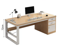 Ensemble de chaise de bureau moderne en bois HHSC avec tiroir de rangement, postes de travail simples et compacts, bureau individuel pour usage domestique ou professionnel