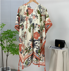 Mùa Hè Thanh Lịch In Kỹ Thuật Số 90*180Cm Lụa Đầu Chuỗi Khăn In Bông Khăn Hijab Bãi Biển Kem Chống Nắng Khăn Choàng - Product Image 3