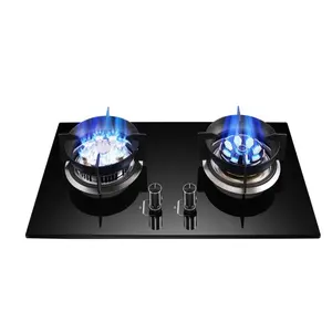 Meilleurs composants de cuisinière à gaz de mode bienvenue table de cuisinière à gaz à 2 brûleurs cuisinière à gaz en verre appareils de cuisine en acier inoxydable