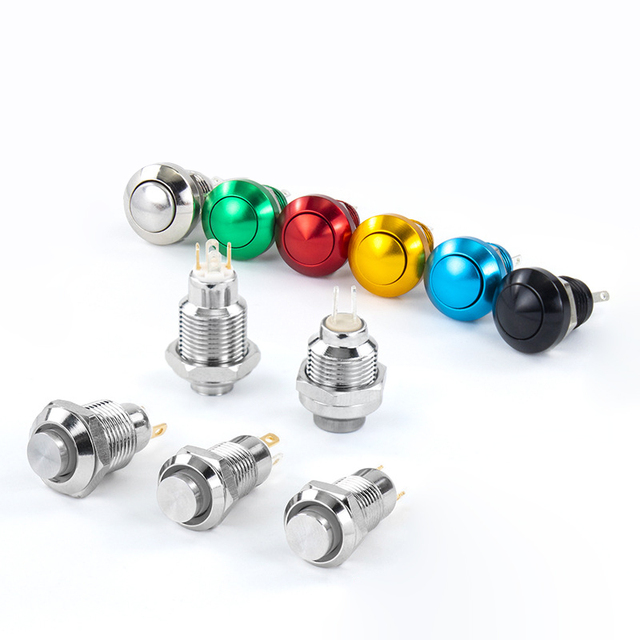 Switch 8Mm/10Mm/12Mm/16Mm/19Mm/22Mm/25Mm/28Mm/30Mm on OFF Button Metal PushButton With Connector Led Push Button Light