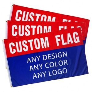 Drapeaux personnalisés de haute qualité en polyester 150D, impression de logo personnalisée, 3*5 pieds, vente en gros - Product Image 1