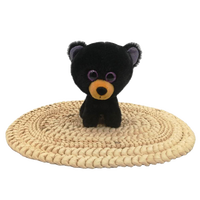 Peluche ours en peluche noir doux pour enfants, animal de petite taille personnalisé