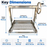 Insert de barbecue Santa Maria avec volant pour réglage de la hauteur, pour grillades au-dessus du feu de charbon ouvert