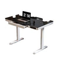 Bureau d'ordinateur électrique réglable sur mesure avec plateau métallique, ajustement libre pour le bureau, la maison et l'étude, idéal pour l'e-sport moderne