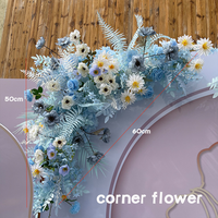 Composition florale artificielle en soie bleue, guirlande de fleurs suspendues pour fêtes, mariages, festivals et événements