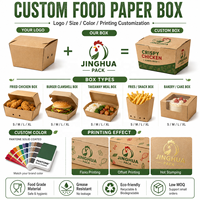 Boîte à poulet frit personnalisée avec poignée, résistante à la graisse, jetable, pour la vente en gros de plats à emporter en papier kraft