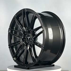 Rines Forjados Negros Brillantes de 20 y 21 Pulgadas 5x114.3 Compatibles con <span class=keywords><strong>Tesla</strong></span> Model Y, Rines de Aleación Monobloque Ligeros con Diseño de Rayos Abiertos - Product Image 2