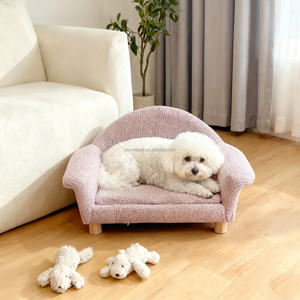 Sofá cama para mascotas resistente a la intemperie Rosa clásico moderno para perros con espuma de memoria extraíble y algodón - Product Image 3