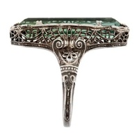 CAOSHI Fashion Vintage versilberte Gravur hohle Smaragd ringe für Frauen