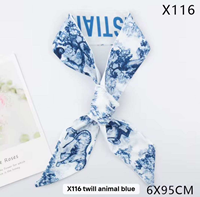 Foulard en soie long et carré, motif nuage de printemps, papillon et grappe de fleurs, style rétro, élégant pour femme, ruban à nouer, style musulman volant