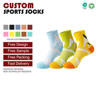 Chaussettes de sport légères, ventilées, colorées, pour la course à pied, à séchage rapide, élastiques, absorbant les chocs