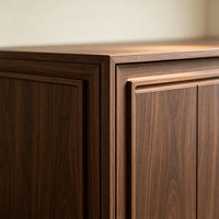 Nouveau style : Meuble de rangement modulaire en bois de noyer et verre pour restaurant, avec éclairage LED intégré, idéal pour salle à manger