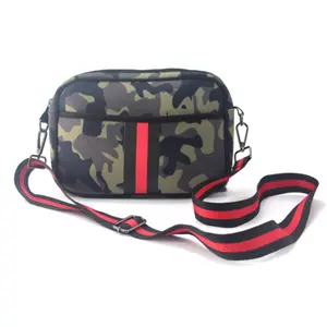 U Wholesale Leopard Printed Small Neoprene Crossbody Messenger Bag Flat Fashion Purse Waterproof Single Shoulder Bag With Strap