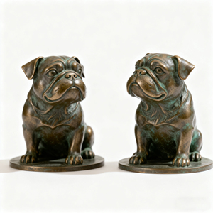 Figura <span class=keywords><strong>de</strong></span> Bulldog en Bronce Patinado, Estatua <span class=keywords><strong>de</strong></span> Animal <span class=keywords><strong>de</strong></span> Resina con Acabado Rústico, Decoración para el Hogar <span class=keywords><strong>de</strong></span> Estilo Academia Oscura - Product Image 3
