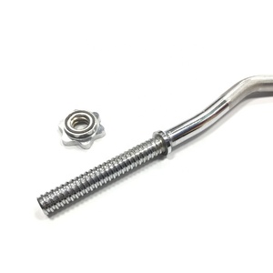 Home Gym Solid Steel Chrome 1 Inch <strong>Weight</strong> Lifting <strong>Bar</strong> 47 Inch 25mm 28mm 30mm Threaded EZ <strong>Curl</strong> <strong>Bar</strong> - Product Image 4