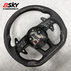 Volant de direction en cuir et fibre de carbone de haute qualité pour <span class=keywords><strong>Audi</strong></span> A3 A5 A6 A6L A4 A4L C8 Q5 Q7 TT RS3 RS4 RS5 S4 S5 B8 B9 - Product Image 6