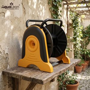 Enrouleur de tuyau autoportant en plastique, rétractable, 35 m, 60 PSI, léger, pour l'arrosage extérieur des pelouses - Product Image 1