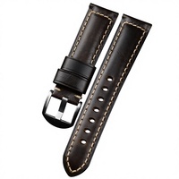 Bracelet de montre en cuir véritable ciré à la main 20 22 24 26 mm pour homme, à libération rapide, style vintage, remplacement personnalisé OEM