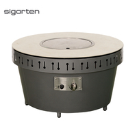 Brasero de terrasse noir Sigarten Foshan avec table de feu