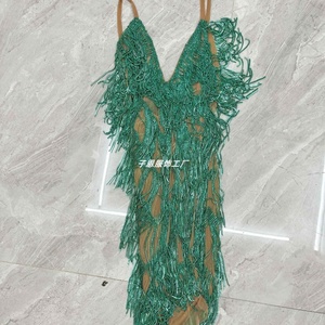 Abito da palcoscenico con cristalli scintillanti e catene, sexy, con bretelle e schiena scoperta, per donne, per spettacoli, feste, <span class=keywords><strong>cantanti</strong></span>, abbigliamento alla moda - Product Image 6