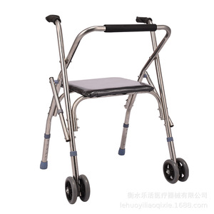 รถช่วยเดินแบบมีล้อและที่นั่ง Lohas Walker แบบพับได้สี่ขา สำหรับผู้สูงอายุและผู้พิการ ช่วยในการเคลื่อนที่ ปรับความสูงได้ - Product Image 2