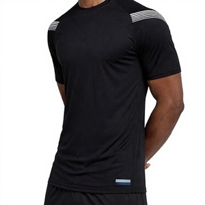 T-shirt à manches courtes pour homme, couleur dégradée, col rond, coupe ajustée, respirant, tricoté, design uni, décontracté - Product Image 5