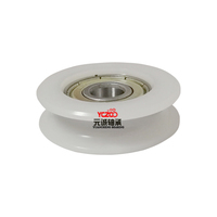 Rouleau de roue coulissante en plastique nylon à rainure en U de 28mm de diamètre de qualité supérieure avec roulement à billes 608zz et porte en verre PA6