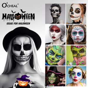 O'CHEAL Base de Maquillaje de Doble Punta para Halloween, Acabado Mate, Resistente al Agua, Control de Grasa, Larga Duración, con Brocha Integrada, Maquillaje de Pintura Facial Negra - Product Image 4