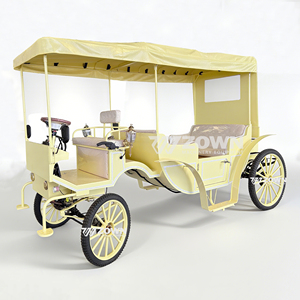 Customized Vintage Electric 4-Wheel Royal Carriage Elegant Horse-Drawn Sightseeing Car with <b>Awning</b> for Sale - Product Image 1