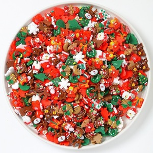 <b>Christmas</b> Resin <b>Charms</b> Santa Claus Snowman Tree Gingerbread Hand Painted Flatback Cabochons DIY Craft Decorations - Product Image 4