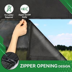 Auvent de protection solaire noir pour camping-car avec fermeture éclair 9' X 17'3\" 600D Oxford Haut & Bas en maille Kit complet pour remorque/camping-car - Product Image 3