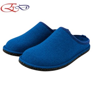 Cozy Durable Men's Felt Slippers Light Weight Anti Slip Latex Sole Soft Round Toe Indoor <b>Shoes</b> for Winter Home Lounge Relax - Product Image 1