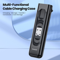 Toocki, nuevo adaptador USB, caja de almacenamiento de conversión, carga inalámbrica, juego de cables de datos multifuncionales, funda para teléfono móvil