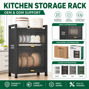 Mueble de Cocina de Acero al Carbono de Doble Capa, Resistente y Antipolvo, <span class=keywords><strong>para</strong></span> Encimeras de Cocina y Espacios Pequeños - Product Image 6