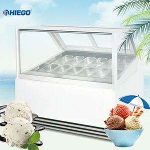 Refrigerador de congelador con puerta de vidrio curvada, escaparate de congelador de alta calidad, 2023