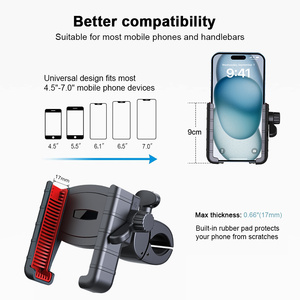 Soporte Universal para Teléfono de Bicicleta, Antichoque, Bloqueo de un Toque, 4.7-6.7 Pulgadas, Sin Obstrucción de Cámara, 360° °   Rotatorio para Bicicleta y Motocicleta - Product Image 5