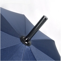 Parapluie de golf monobloc en fibre de carbone intégrale avec tige ultra-légère, revêtement noir anti-UV et cadre coupe-vent pour les professionnels