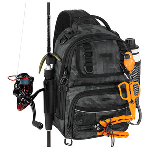 Bolsa de Pesca Impermeable de Poliéster BaitSpace, Mochila con Portacañas y Portavasos, Almacenamiento de Aparejos de Pesca para Exteriores - Product Image 1