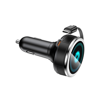 Pengisi Daya Mobil 60W Super Cepat Pengisi Daya Ponsel Mobil Tipe C Adaptor Mobil dengan Kabel Tipe C Gulung 3FT Terintegrasi