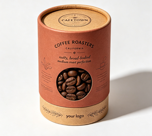 Custom Kraft Paper Tube Coffee Packaging With Clear <b>Window</b> Recyclable 50g 100g 150g Four-Color Printing Logo Design - Product Image 2
