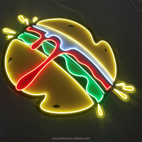 Conception gratuite livraison rapide lumière LED personnalisée enseigne au néon pas quantité minimale de commande livraison directe pour Hamburger Restaurant Shop