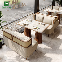 Ensemble de tables carrées et de chaises de salle à manger en bois, style moderne et personnalisé, pour restaurants commerciaux, cafés et hôtels