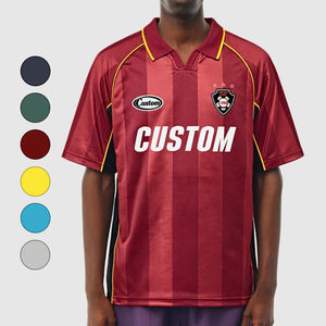 Мужские спортивные футболки-поло с V-образным вырезом, быстросохнущие, из полиэстера, с индивидуальным логотипом, для футбола и тренажерного зала - Product Image 1