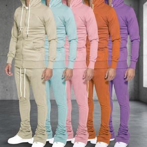 Chándal de Invierno para Hombre, Ecológico, con Capucha, Transpirable, 100% Algodón, Diseño 2 en 1, Forro Polar Grueso - Product Image 2