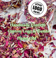 Buatan tangan konfeti campuran Biodegradable kelopak bunga kering kustom alami dekorasi pesta pernikahan mawar kelopak Lavender tas lempar 10g